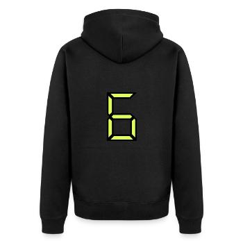 6. 6 ANS. 6e ANNIVERSAIRE. ANNIVERSAIRE 6 ANS - Veste à capuche bio Premium Unisexe - noir - Dos - Nico (187cm)