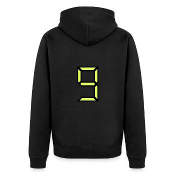 9 ANS. 9e ANNIVERSAIRE. ANNIVERSAIRE 9 ANS. 9 - Veste à capuche bio Premium Unisexe - noir - Dos - Nico (187cm)