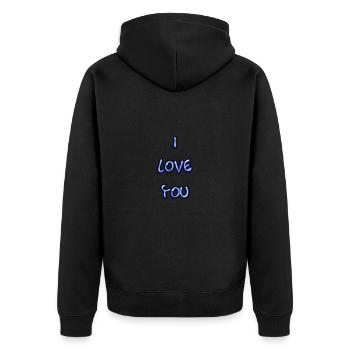 ICH HABE GERADE GEHEIRATET. Junggesellinnenabschied. HEILIGER VALENTINSTAG. PAAR. LIEBE - Unisex Premium Bio Zip Hoodie - Schwarz - Hinten - Nico (187cm)