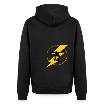 skateboarding sport - Unisex Premium Bio Zip Hoodie - Schwarz - Hinten - Nico (187cm)
