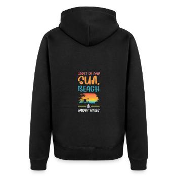 Lloret De Mar Holiday Vibes - Unisex Premium Organic Zip Hoodie - black - Back - Nico (187cm)