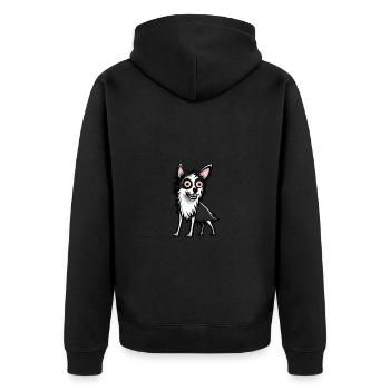 Border Collie Chien Halloween Animal - Veste à capuche bio Premium Unisexe - noir - Dos - Nico (187cm)