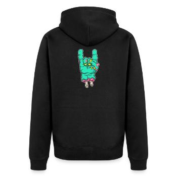 Zombie Hand Rock Halloween Costume - Unisex Premium Organic Zip Hoodie - black - Back - Nico (187cm)
