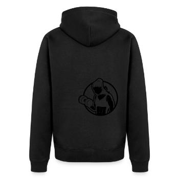 Musculation - Entraînement de fitness d’haltérophilie - Veste à capuche bio Premium Unisexe - noir - Dos - Nico (187cm)