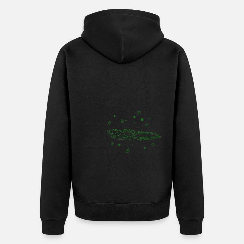 Krokodil - Unisex Premium Bio Zip Hoodie - Schwarz