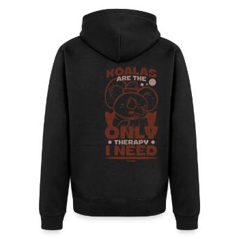 Les koalas sont la seule thérapie dont j’ai besoin - Veste à capuche bio Premium Unisexe - noir - Dos - Nico (187cm)