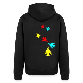 Symbole de jet d’avion - Veste à capuche bio Premium Unisexe - noir - Dos - Nico (187cm)