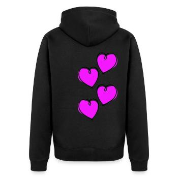 Symbole de l’amour des cœurs - Veste à capuche bio Premium Unisexe - noir - Dos - Nico (187cm)