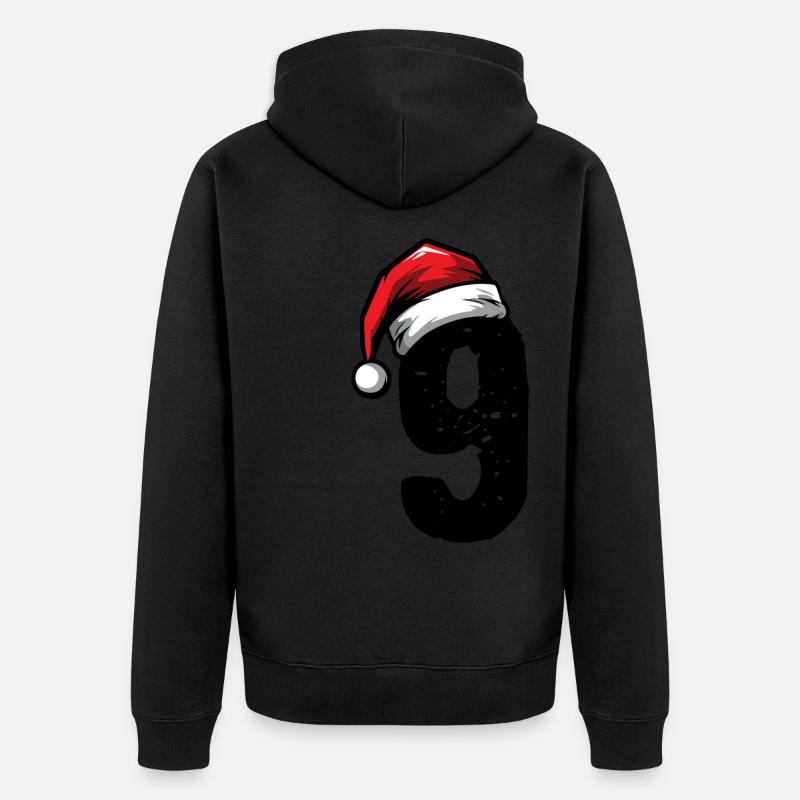 9 Numéro de Noël - Veste à capuche bio Premium Unisexe - noir