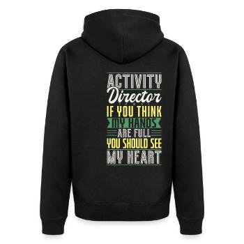 Activity Director Appreciation - Unisex Premium Bio Zip Hoodie - Schwarz - Hinten - Nico (187cm)