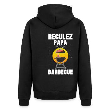 Papa Fait Un Barbecue Reculez - Veste à capuche bio Premium Unisexe - noir - Dos - Nico (187cm)
