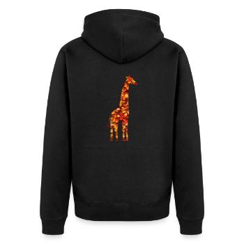Herbstgiraffe - Unisex Premium Bio Zip Hoodie - Schwarz - Hinten - Nico (187cm)