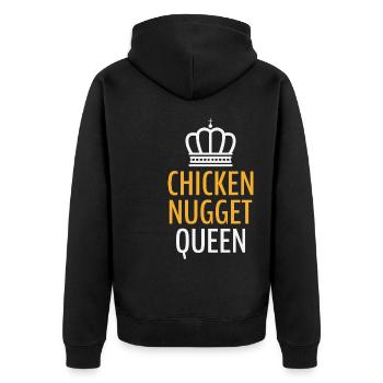 Chicken Nuggets Queen Fast Food birthday Funny - Unisex Premium Organic Zip Hoodie - black - Back - Nico (187cm)