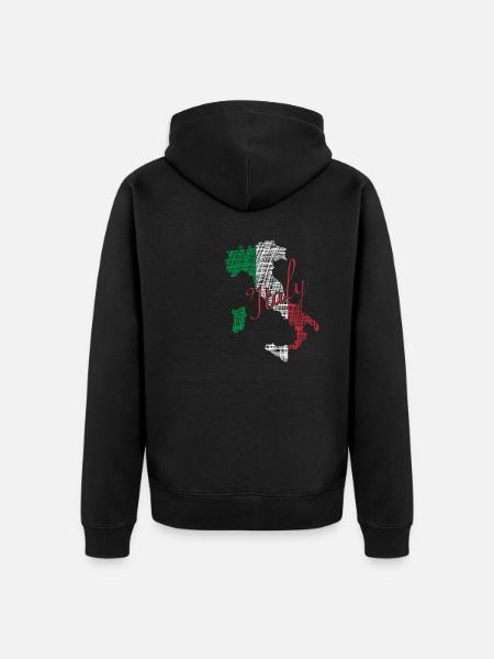 Italy - Unisex Premium Bio Zip Hoodie - Schwarz
