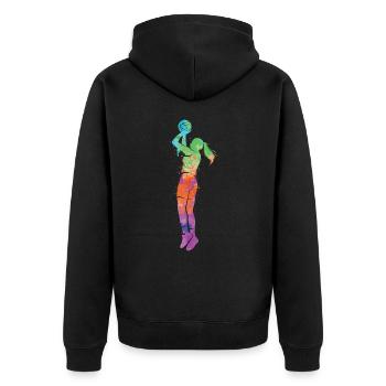Basketball Girl Dunking Basketball Féminin Basketball Girl - Veste à capuche bio Premium Unisexe - noir - Dos - Nico (187cm)