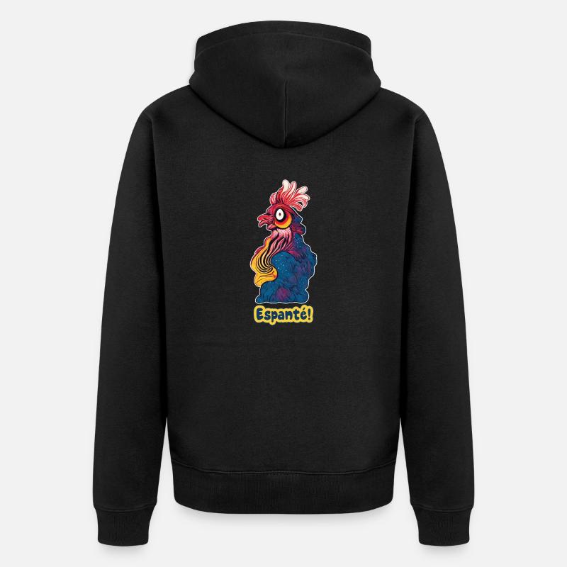 Coq espanté - Veste à capuche bio Premium Unisexe - noir