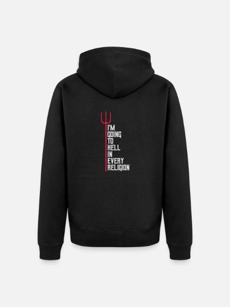 in going to hell - Unisex Premium Organic Zip Hoodie - black
