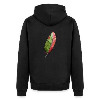 Feather - Unisex Premium Organic Zip Hoodie - black - Back - Nico (187cm)