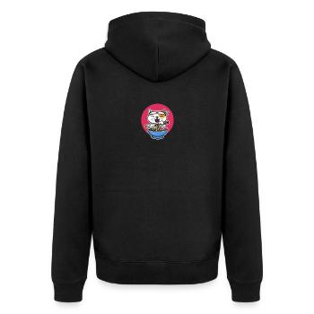 Ramen cat design - Unisex Premium Organic Zip Hoodie - black - Back - Nico (187cm)