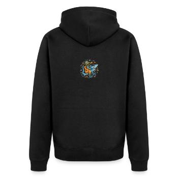 Plongeur et requin - Veste à capuche bio Premium Unisexe - noir - Dos - Nico (187cm)