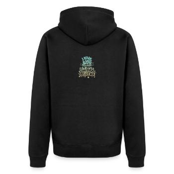 Faire disparaître le vin - Veste à capuche bio Premium Unisexe - noir - Dos - Nico (187cm)