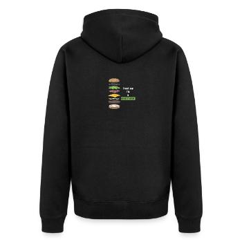 burger - Unisex Premium Bio Zip Hoodie - Schwarz - Hinten - Nico (187cm)