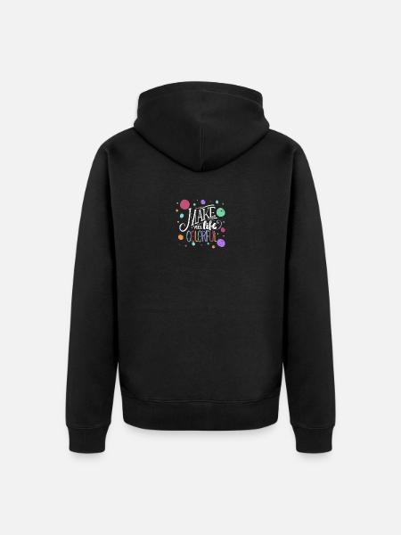 machen Sie Ihr Leben bunt - Unisex Premium Bio Zip Hoodie - Schwarz
