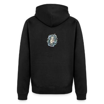 Affe - Unisex Premium Bio Zip Hoodie - Schwarz - Hinten - Nico (187cm)