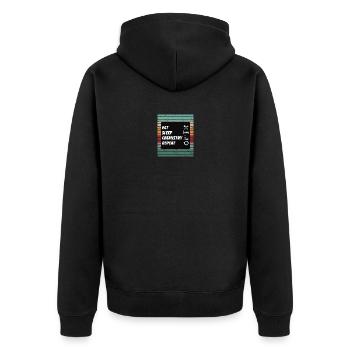 Eat Sleep Chemistry Repeat - Unisex Premium Bio Zip Hoodie - Schwarz - Hinten - Nico (187cm)