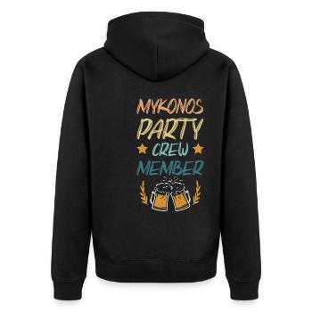 Mykonos Party Crew - Veste à capuche bio Premium Unisexe - noir - Dos - Nico (187cm)