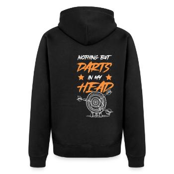 Darts Sport - Unisex Premium Organic Zip Hoodie - black - Back - Nico (187cm)