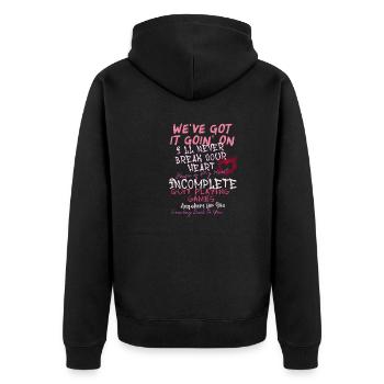 backstreet girl, paroles, graffiti, faute de frappe, coeur, - Veste à capuche bio Premium Unisexe - noir - Dos - Nico (187cm)