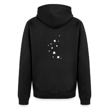 Sterne und Punkte Dekoration - Unisex Premium Bio Zip Hoodie - Schwarz - Hinten - Nico (187cm)