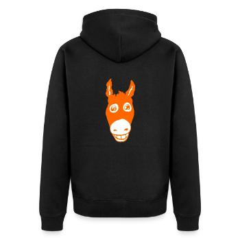 Orange âne souriant - Veste à capuche bio Premium Unisexe - noir - Dos - Nico (187cm)