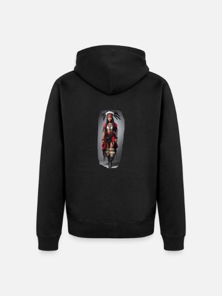 Fille indienne - Veste à capuche bio Premium Unisexe - noir