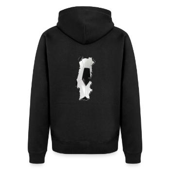 Portugal Map Frames Real Football - Unisex Premium Organic Zip Hoodie - black - Back - Nico (187cm)