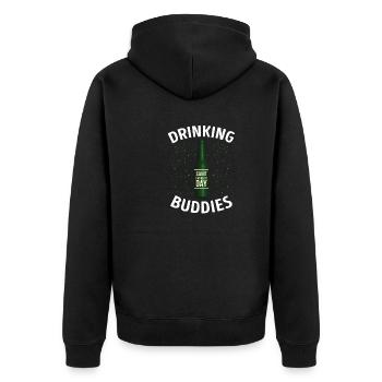 Trinkkumpanen St. Patricks Day - Unisex Premium Bio Zip Hoodie - Schwarz - Hinten - Nico (187cm)