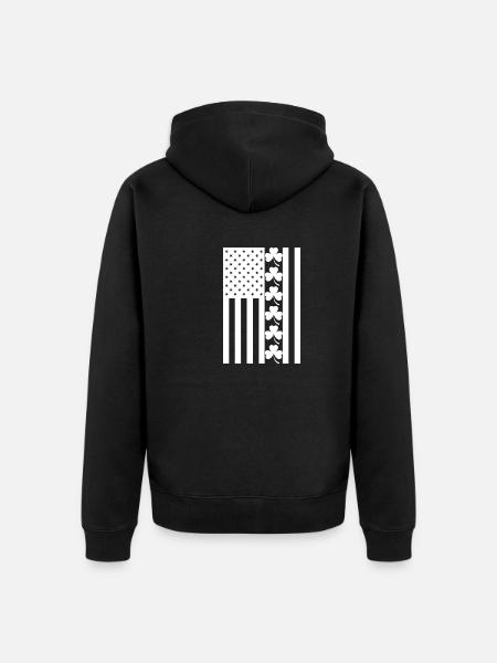 St Patricks Day American Flag - Unisex Premium Organic Zip Hoodie - black