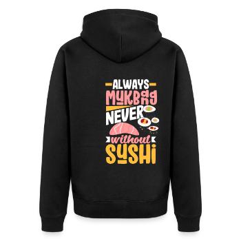 Mukbang et Sushi - Veste à capuche bio Premium Unisexe - noir - Dos - Nico (187cm)