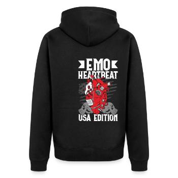Emoticon Emo Heartbeat USA Edition Emocore - Veste à capuche bio Premium Unisexe - noir - Dos - Nico (187cm)