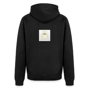 Paris Women's Pullover Hoodie - Unisex Premium Organic Zip Hoodie - black - Back - Nico (187cm)