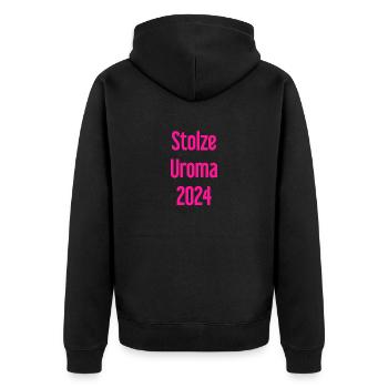 Fière arrière-grand-mère 2024 - Veste à capuche bio Premium Unisexe - noir - Dos - Nico (187cm)