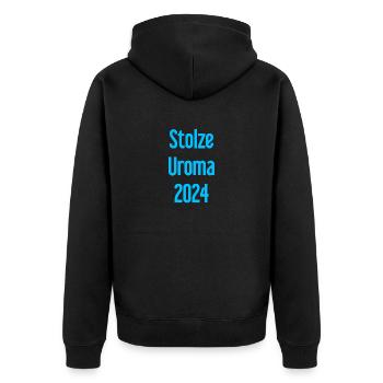 Fière arrière-grand-mère 2024 - Veste à capuche bio Premium Unisexe - noir - Dos - Nico (187cm)