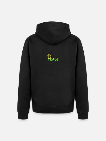 Frieden - Unisex Premium Bio Zip Hoodie - Schwarz