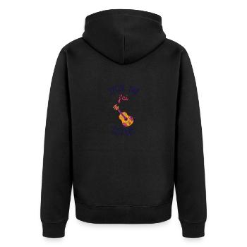 Ich kann keine Gitarre haben - Unisex Premium Bio Zip Hoodie - Schwarz - Hinten - Nico (187cm)