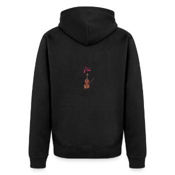 Ich kann keine Geige haben - Unisex Premium Bio Zip Hoodie - Schwarz - Hinten - Nico (187cm)