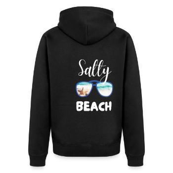 PLAGE SALÉE - Veste à capuche bio Premium Unisexe - noir - Dos - Nico (187cm)
