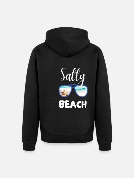 SALTY BEACH - Unisex Premium Organic Zip Hoodie - black