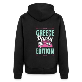 Greece Party Edition - Unisex Premium Organic Zip Hoodie - black - Back - Nico (187cm)