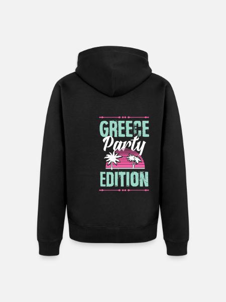 Greece Party Edition - Unisex Premium Organic Zip Hoodie - black
